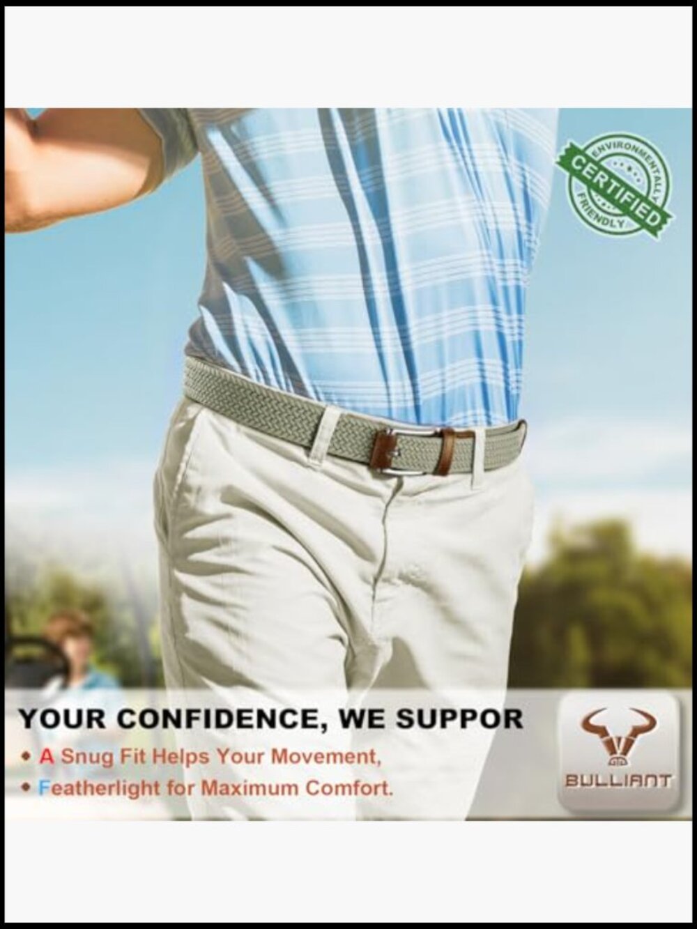 Stretch Braided Belt for Men Casual Golf Woven Web 1 3/8 Inch Zinc Buckle - Picture 6 of 7